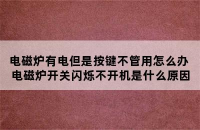 电磁炉有电但是按键不管用怎么办 电磁炉开关闪烁不开机是什么原因